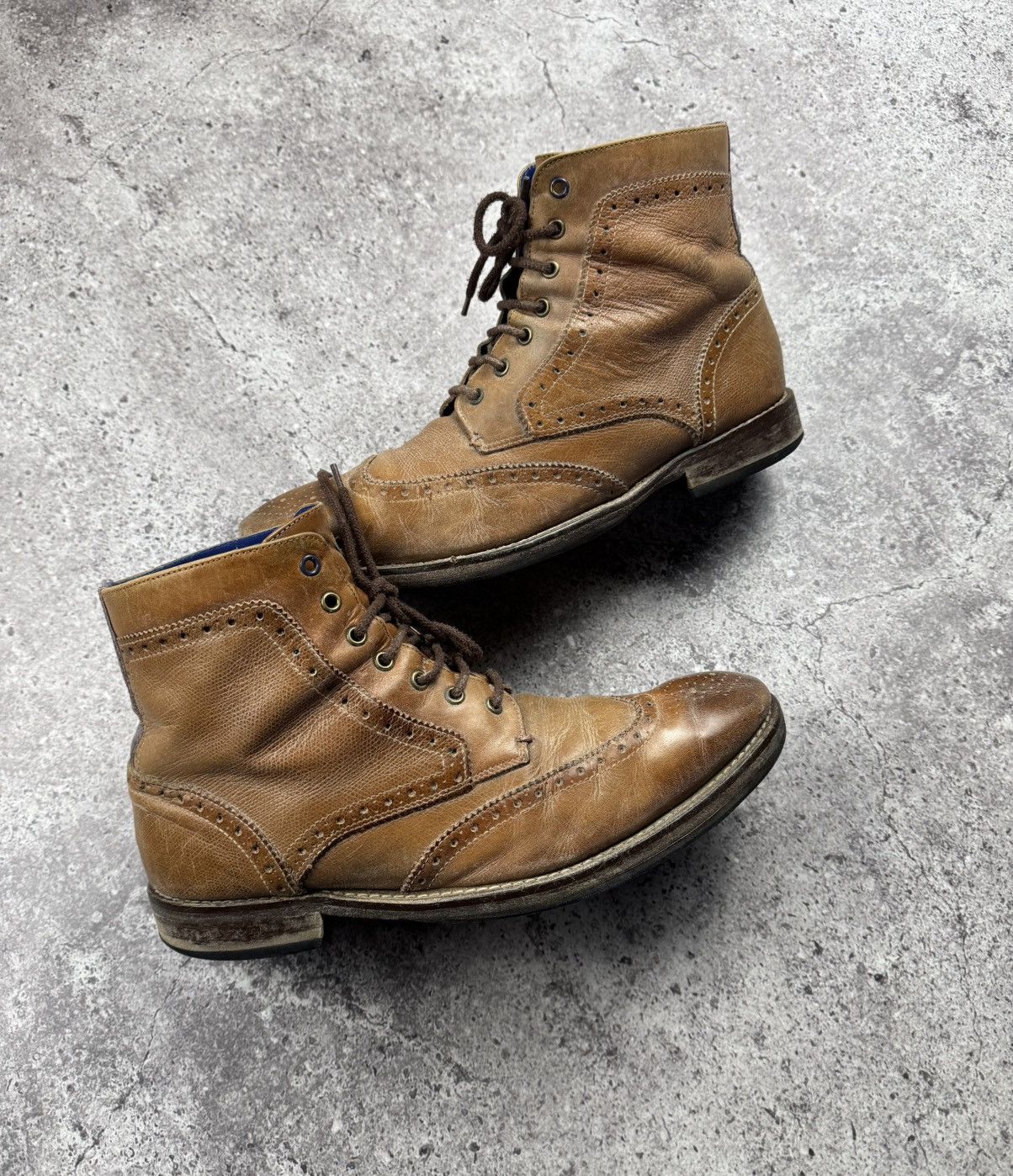 Cowboy Equipment WESTERN BIKER COWBOY LEATHER VINTAGE BROWN BOOTS Size US 10 / EU 43 - 2 Thumbnail