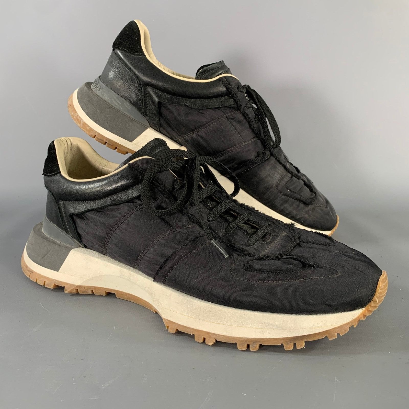 Maison Margiela MAISON MARGIELA Size 10 Black Solid Nylon Lace Up Sneakers Size US 10 / EU 43 - 1 Thumbnail