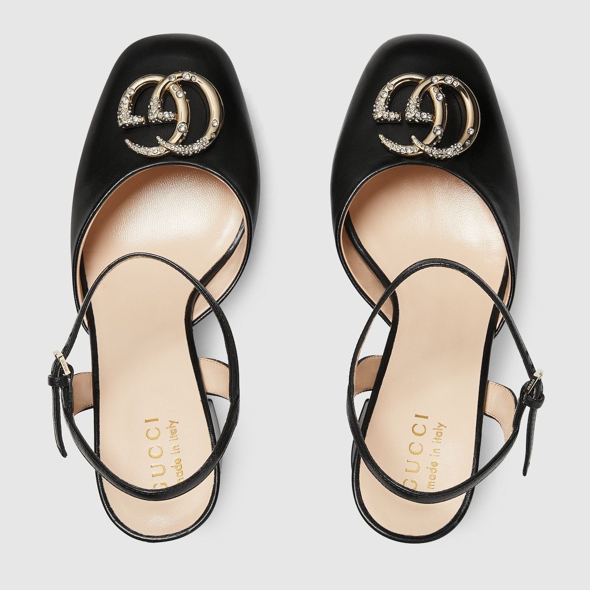 Gucci oc11z1025 Platform Pumps With Crystal Double G in Black Size US 9 / IT 39 - 6 Thumbnail