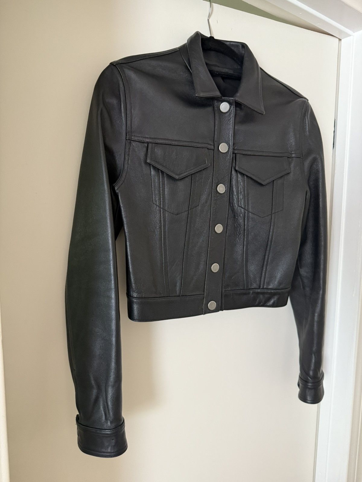 Alexander Wang Alexander Wang Cropped Leather Jacket Size S / US 4 / IT 40 - 4 Thumbnail