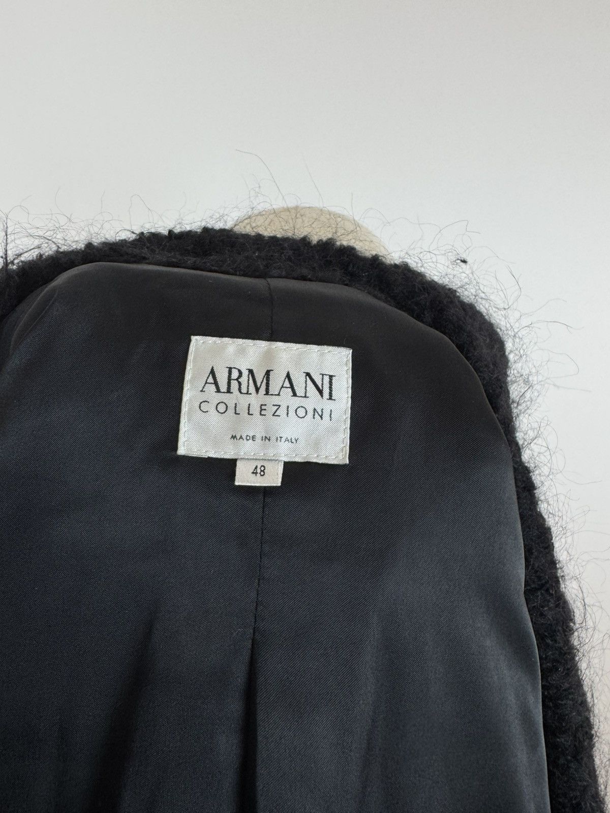 Armani Collezioni ARMANI COLLEZIONI Mohair blazer elegant Black jacket Womens Size XL / US 12-14 / IT 48-50 - 6 Thumbnail