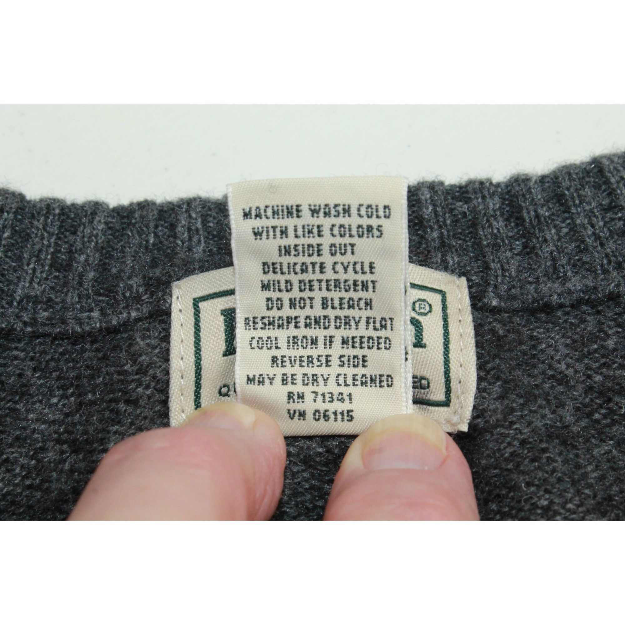 L.L. Bean LL Bean Heather Gray Lambswool Blend V Neck Sweater Size US L / EU 52-54 / 3 - 8 Thumbnail
