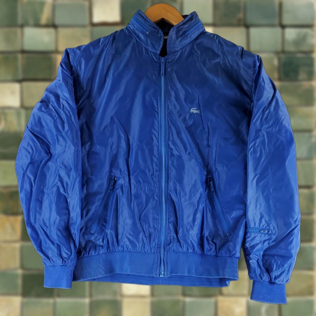 Lacoste VINTAGE Lacoste Windbreaker Jacket Mens L Blue Hooded VTG 80s 90s Rain Jacket Size US L / EU 52-54 / 3 - 1 Thumbnail