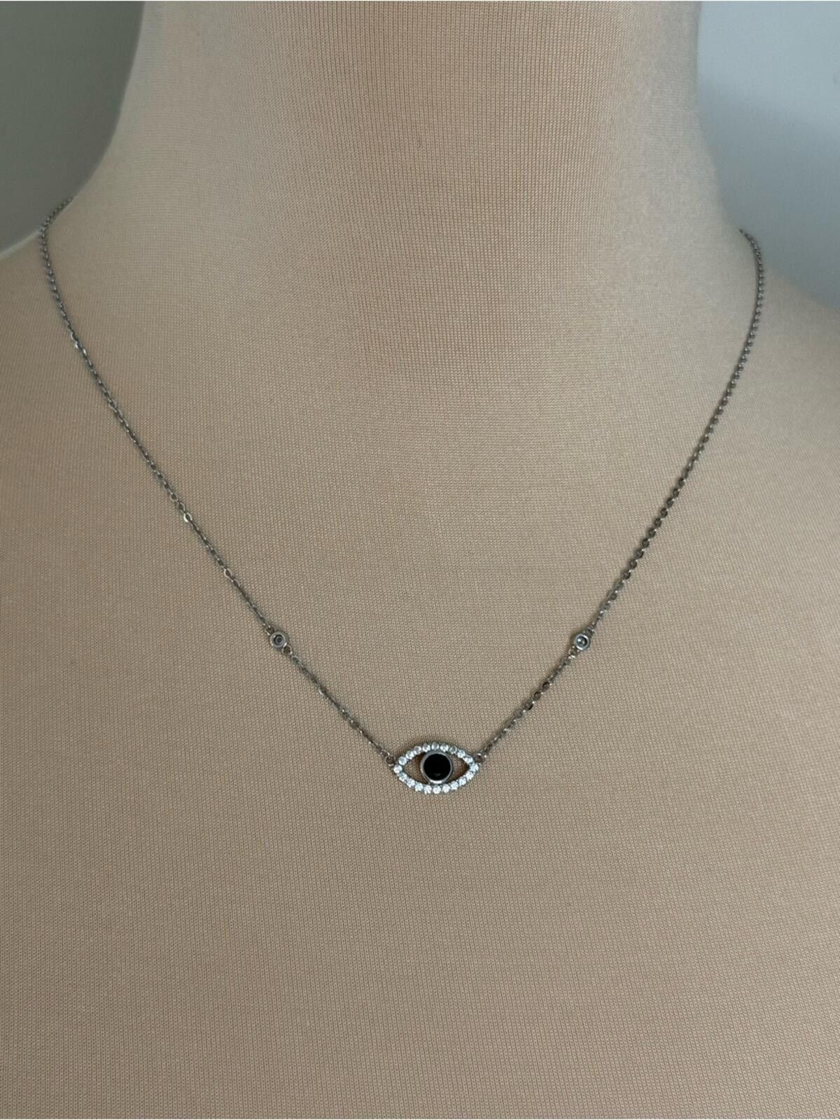 Other Rhinestone blue beaded pendant silver dainty chain Size ONE SIZE - 5 Thumbnail