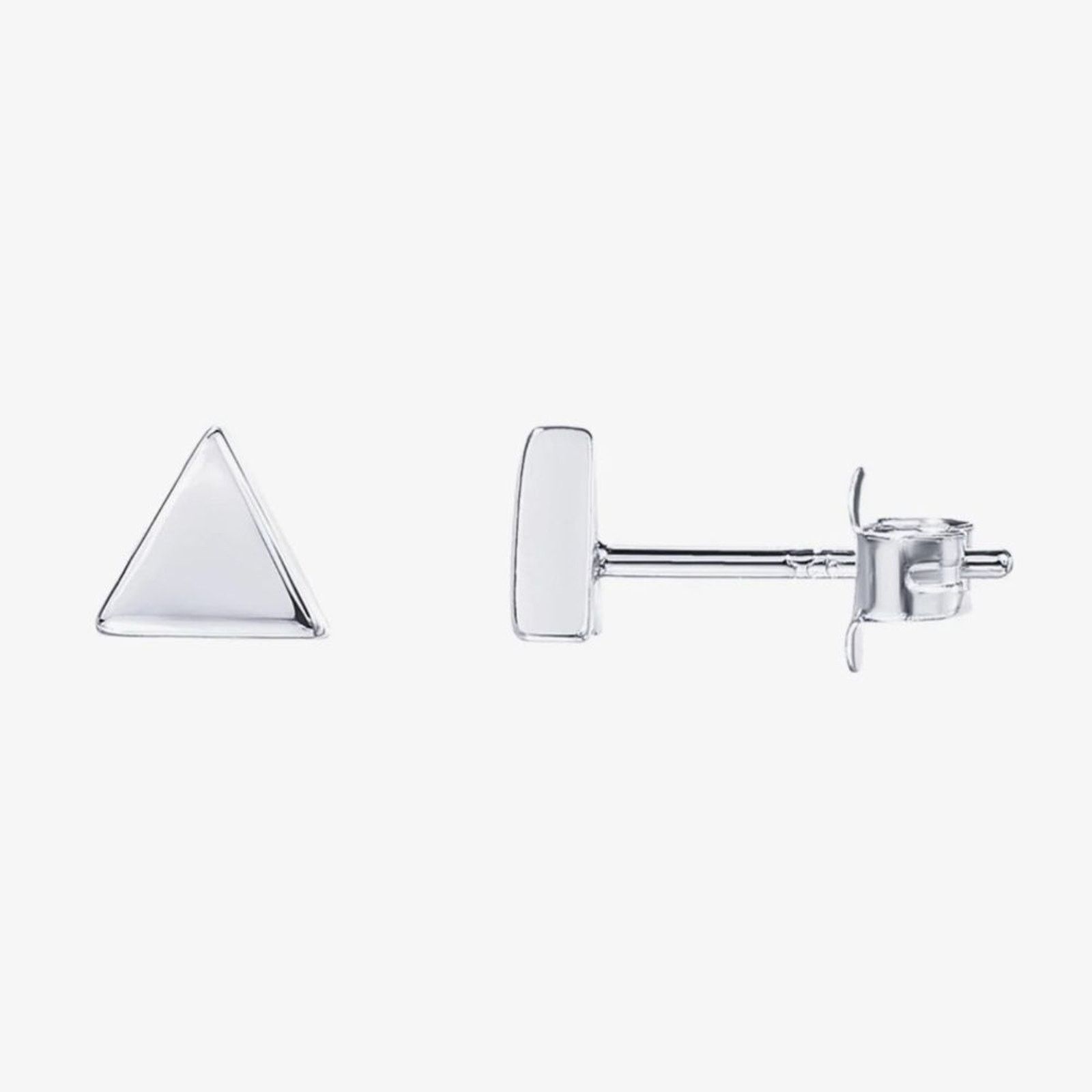 Vintage NWB PAVOI 14K White Gold Plated Triangle Disc Stud Earrings Size ONE SIZE - 1 Thumbnail