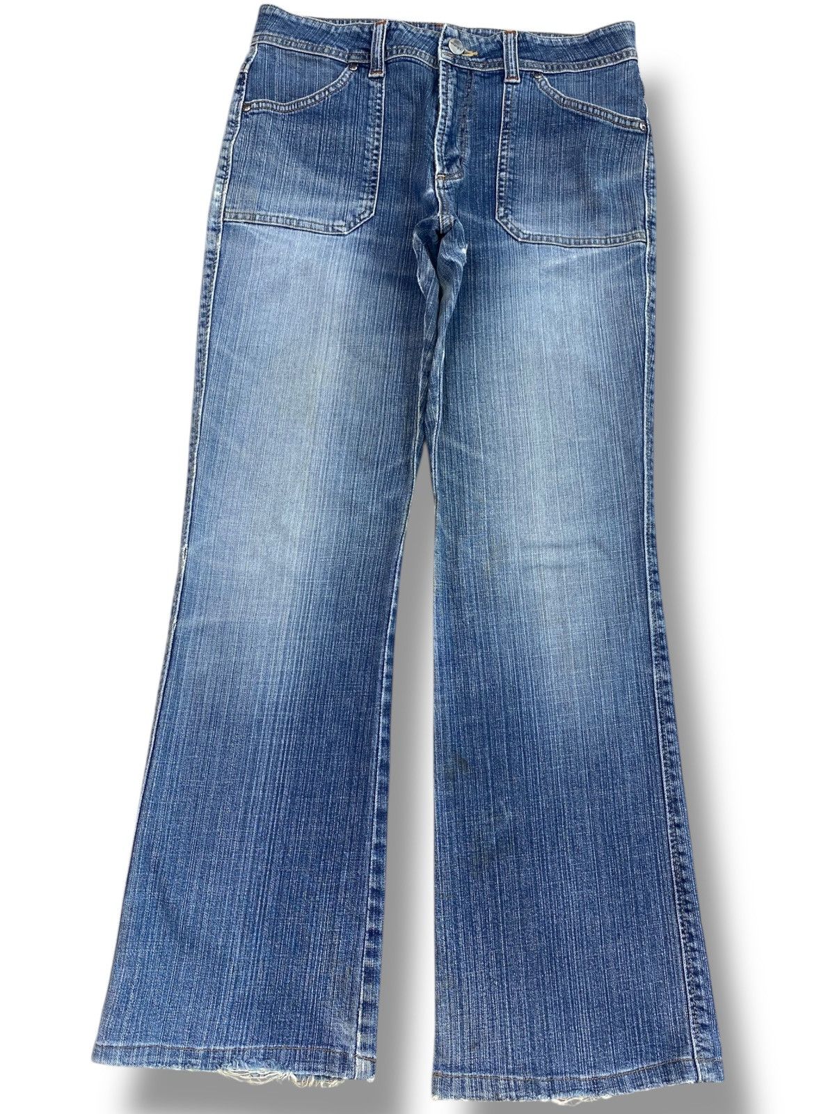 Wrangler Wrangler Bush Pant Faded Wash Style Flare Jeans Size US 29 - 1 Thumbnail