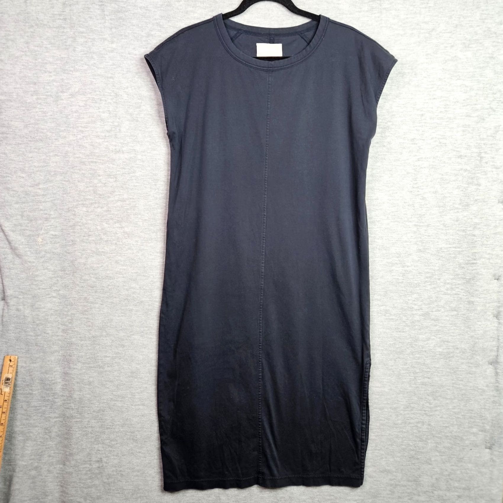 Everlane Everlane The Luxe Cotton Side Slit Tee Dress Women's Navy Blue Sz M Size M / US 6-8 / IT 42-44 - 2 Thumbnail