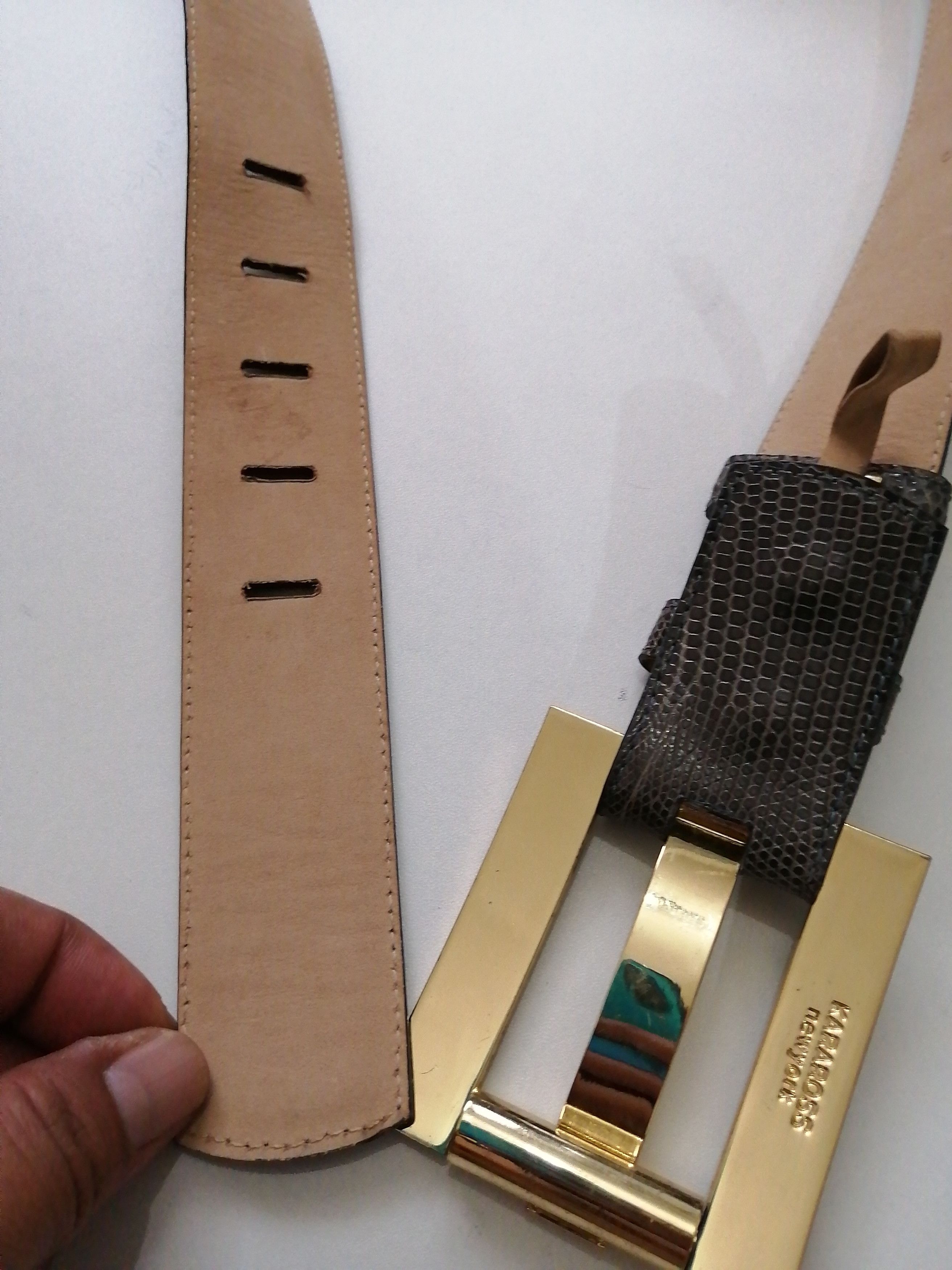 Other KARA ROSS NEW YORK GENUINE LIZARD BELT Size 34 - 10 Thumbnail