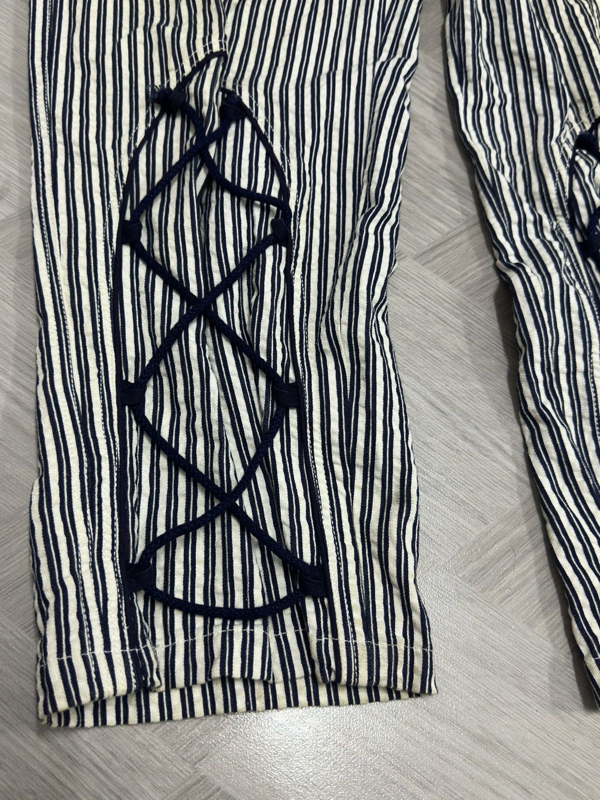 Giorgio Armani Vtg Emporio Armani Vertical Stripe Adjustable String Pant Size US 29 - 6 Thumbnail