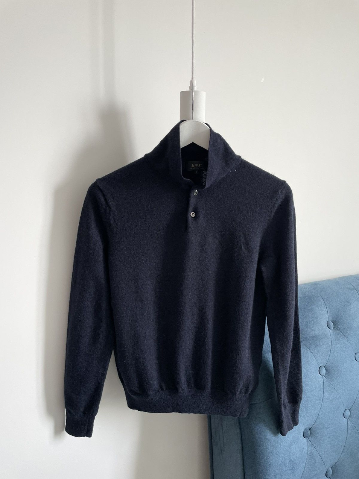 A.P.C. A.P.C. Rue Madame Paris Sweater Laine Wool Dark Blue Size US S / EU 44-46 / 1 - 1 Thumbnail
