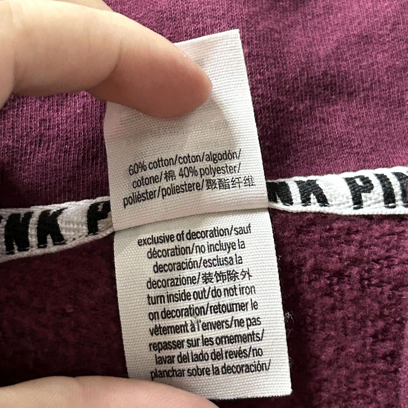 Pinko PINK Shirt Womens XS Purple Victoria Secret Sweatshirt Plum Fleece Zip Kangaroo Pocket Size XS / US 0-2 / IT 36-38 - 4 Thumbnail