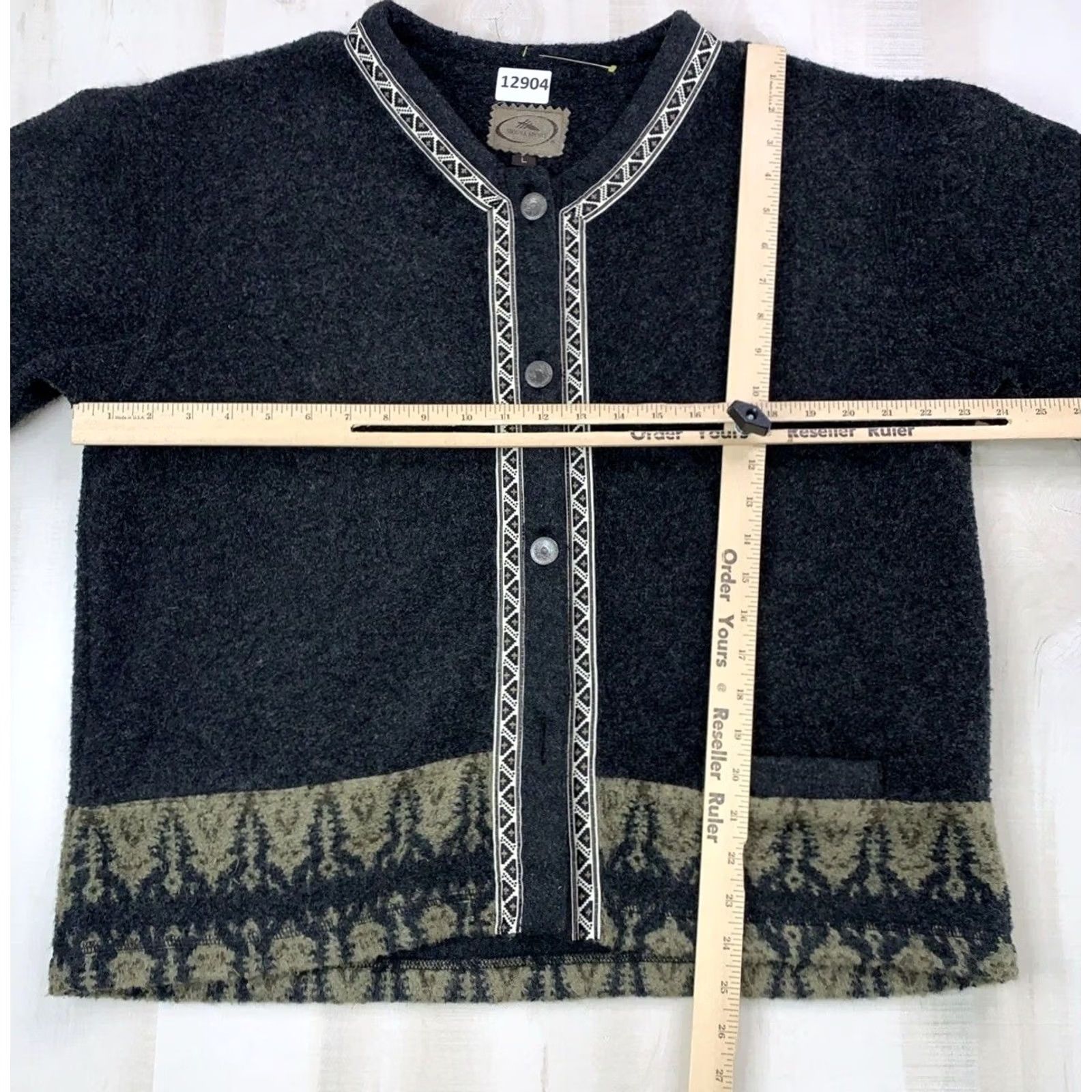 Vintage Sierra Sport Wool Blend Accent Trim Metal Button Knit Cardigan Jacket Womens L Size L / US 10 / IT 46 - 5 Thumbnail
