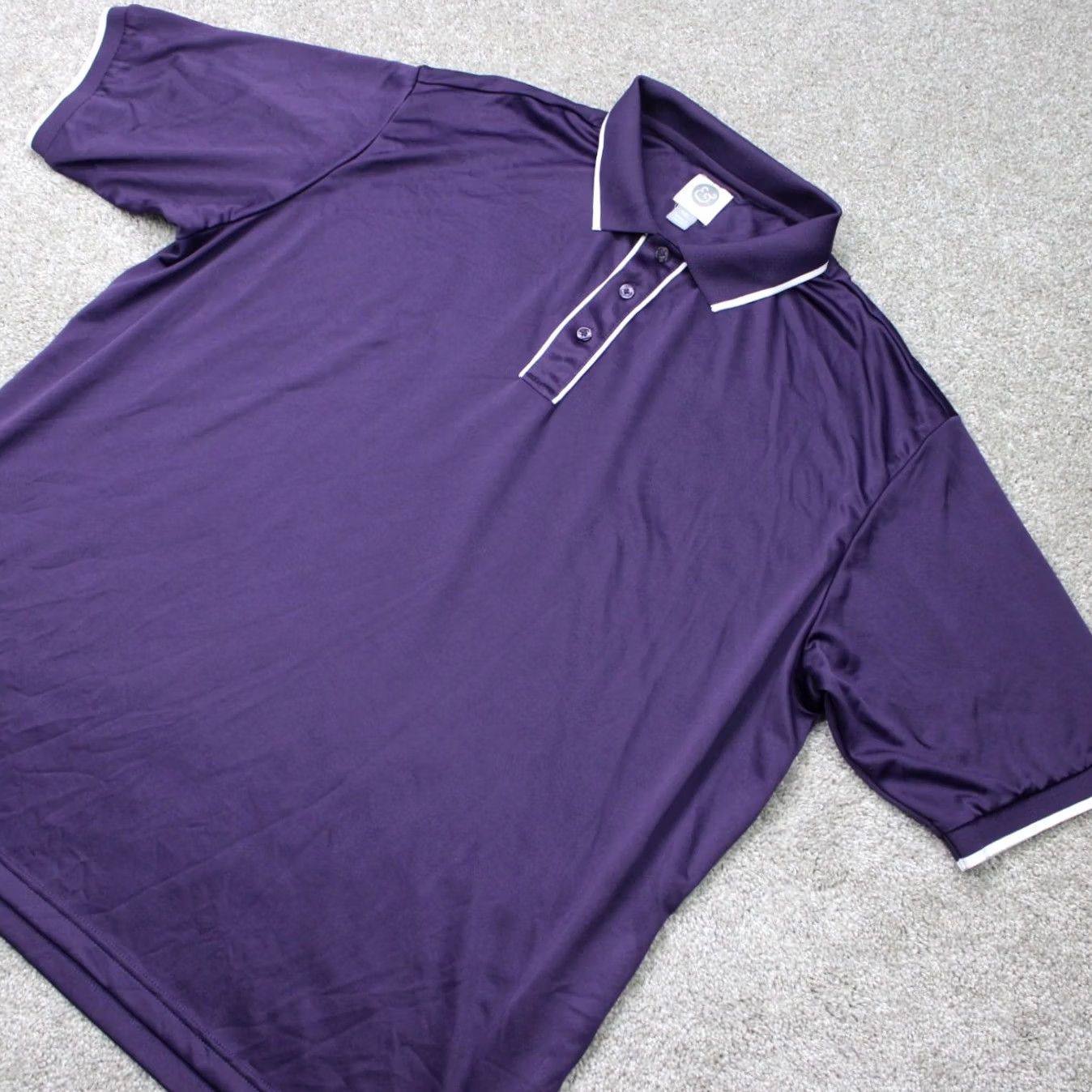 Vintage Kilburne & Finch Polo Shirt Men 3XL Purple 100% Polyester Short Sleeve Solid Shirt Polo Mens XXXL Size US XXL / EU 58 / 5 - 4 Thumbnail