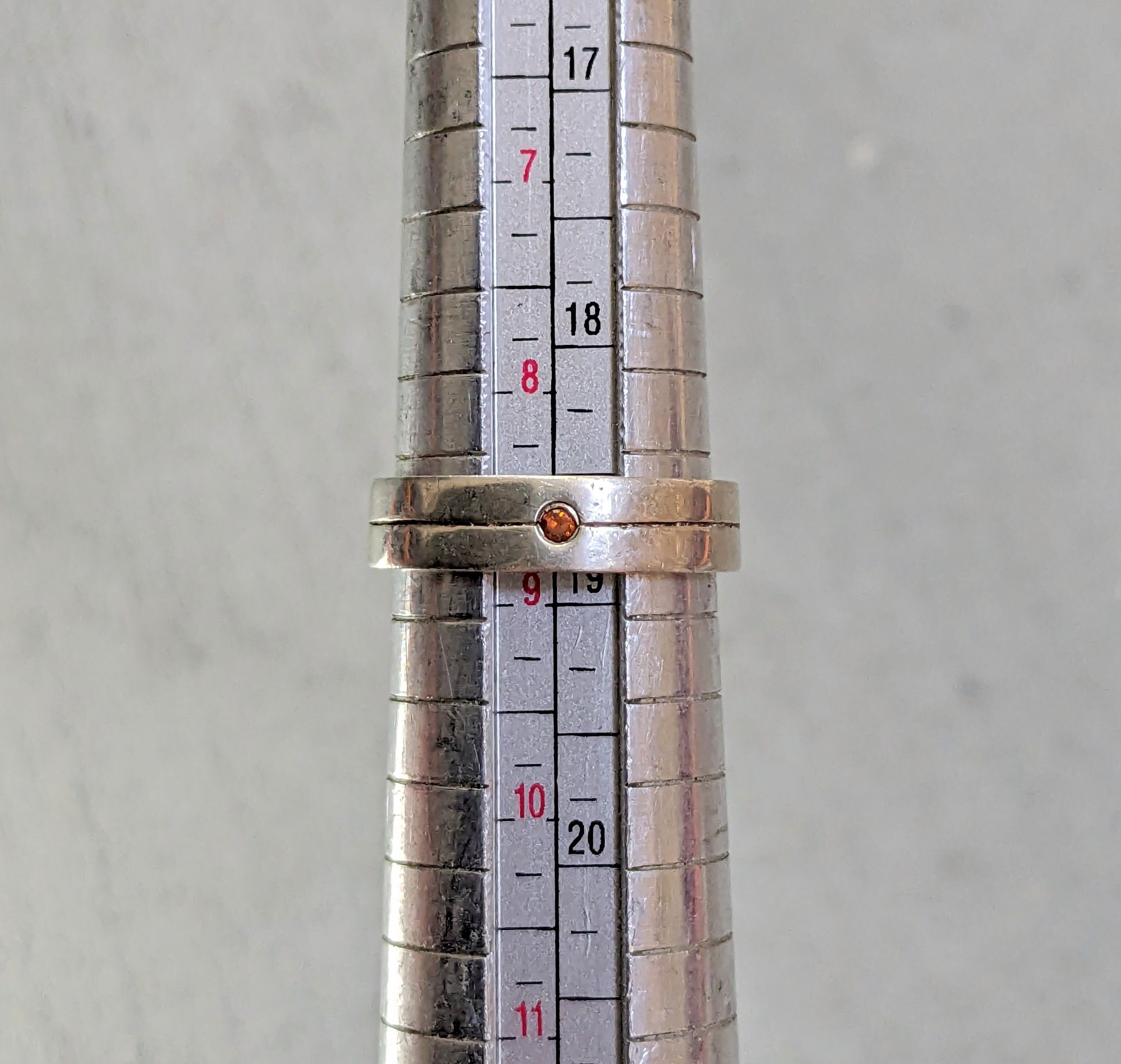 Jewelry Vintage Sterling Silver Ring Orange 8.75 Modern Minimalist Size ONE SIZE - 11 Thumbnail