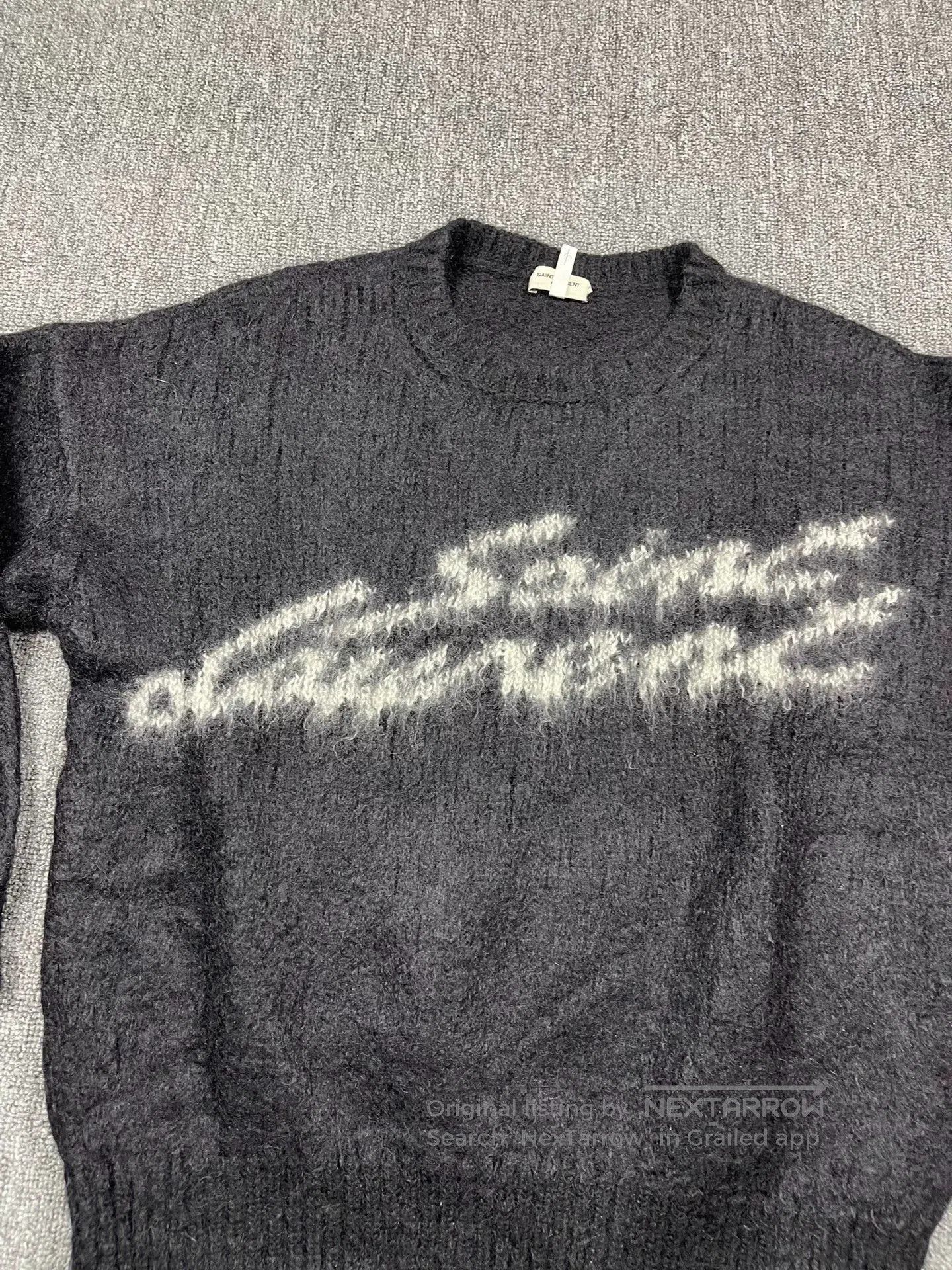 Saint Laurent Paris Saint Laurent FW22 Letter Jacquard Crewneck Sweater. Size US XL / EU 56 / 4 - 2 Thumbnail