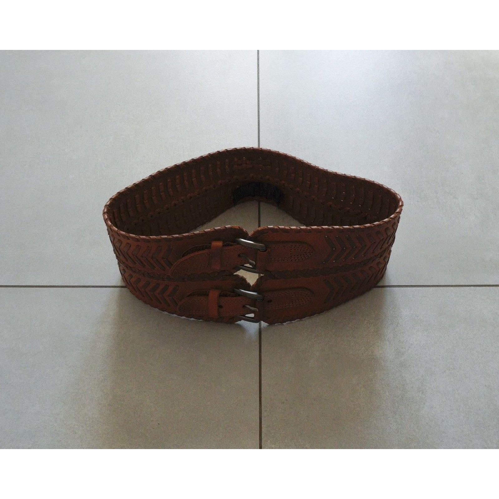 Allsaints Allsaints spitalfields double brown leather belt Size ONE SIZE - 5 Thumbnail