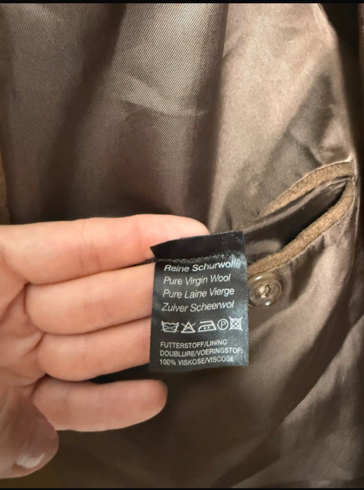 Vintage Unique oversize camel brown jacket, 100% wool Size ONE SIZE - 4 Thumbnail