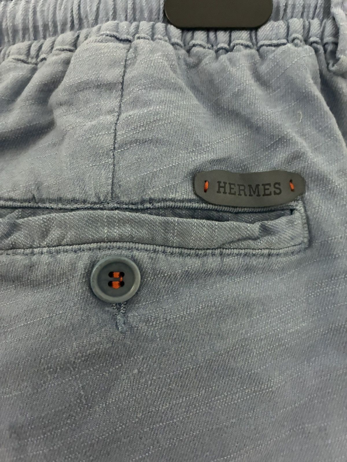 Hermes Hermes linen light blue trousers w34 Size US 34 / EU 50 - 4 Thumbnail
