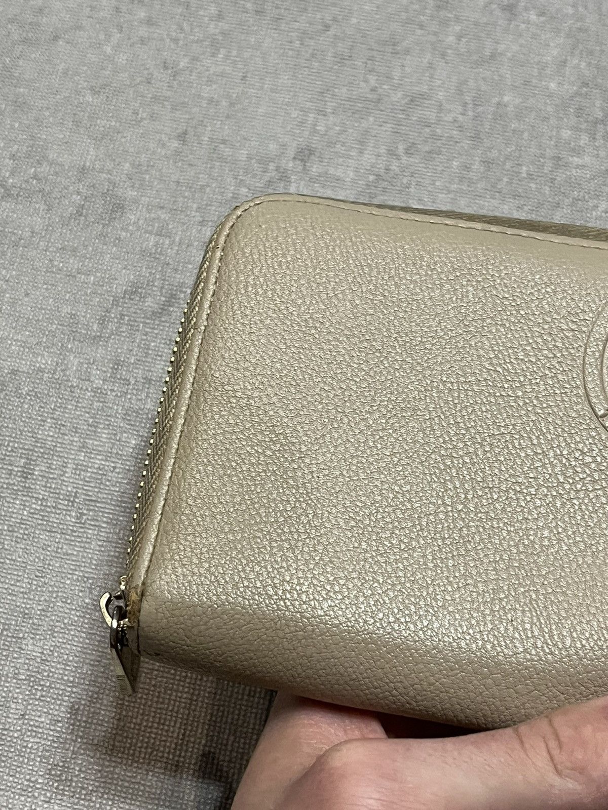 Trussardi Trussardi Womens Beige Leather Wallet Bag Logo Zip Clutch Size ONE SIZE - 5 Thumbnail
