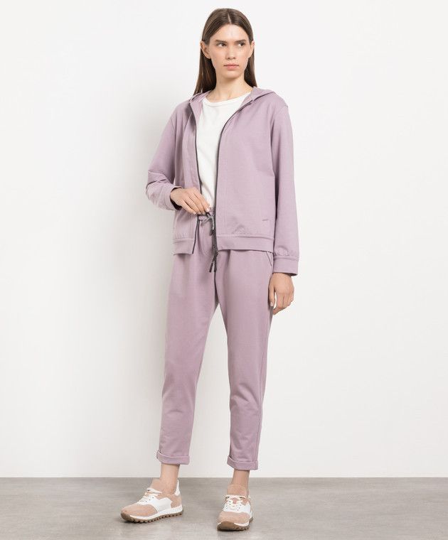 Brunello Cucinelli o1y0825 Hooded Sweatshirt in Mauve Size XS / US 0-2 / IT 36-38 - 5 Thumbnail