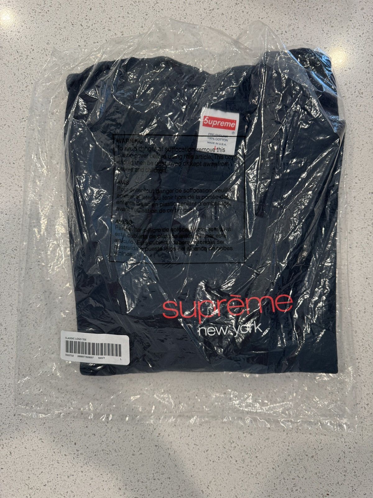 Supreme Supreme Classic Logo Tee Navy Size US L / EU 52-54 / 3 - 1 Thumbnail