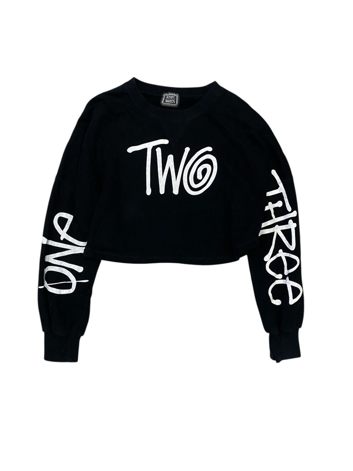 Stussy 2000s Stussy Made Japan Curly One two three crop Size S / US 4 / IT 40 - 1 Thumbnail