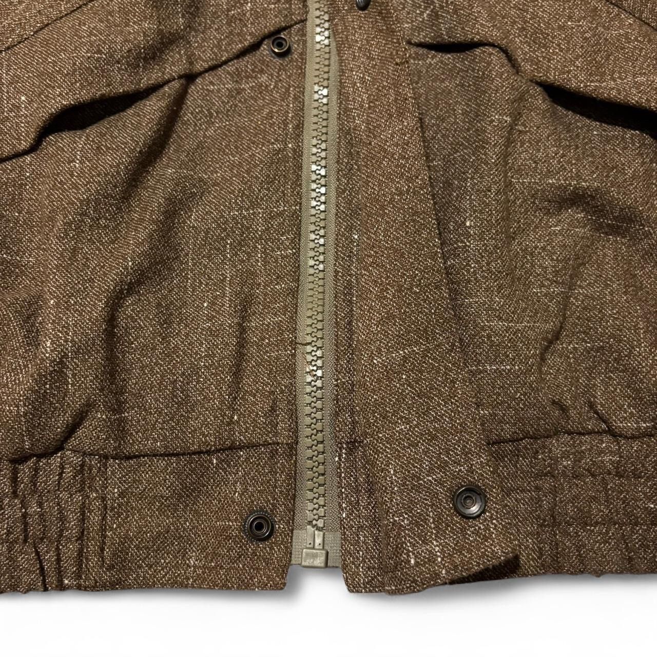 Vintage Vintage 90s Brown Boxy Zip-Up Jacket Size US L / EU 52-54 / 3 - 3 Thumbnail