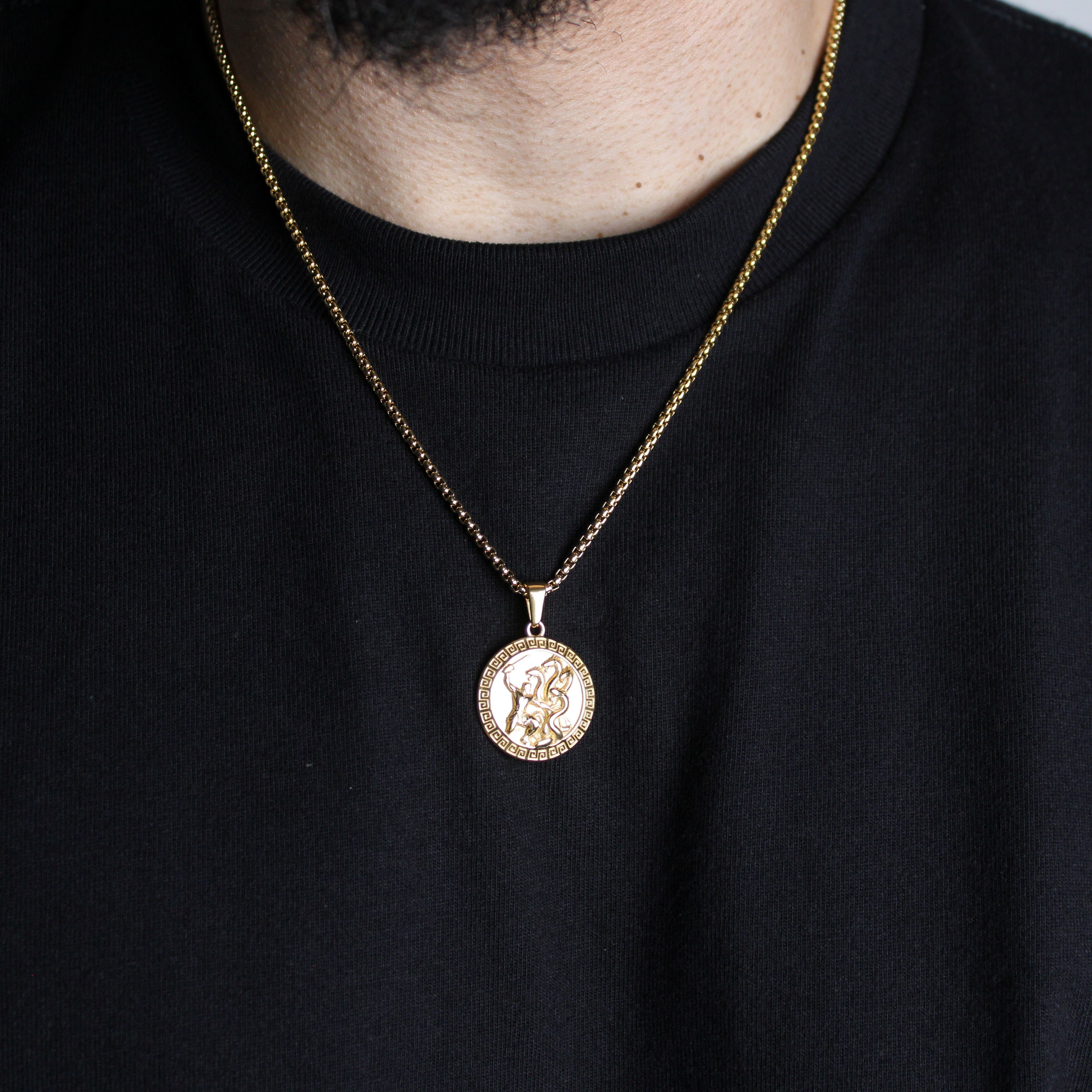 Jewelry Gold Hercules Pendant Chain Necklace Size ONE SIZE - 2 Thumbnail