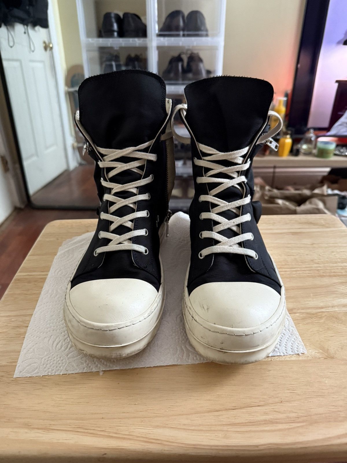 Rick Owens Rick Owens DRKSHDW Cargo Ramones Black/Milk 41.5 Size US 8.5 / EU 41-42 - 1 Thumbnail