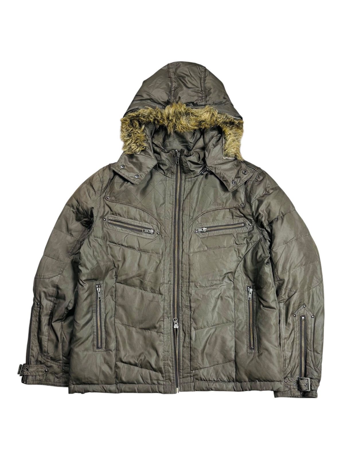 Shellac 2000s Schlussel - Fur Hoodie Biker Jacket Size US M / EU 48-50 / 2 - 1 Thumbnail