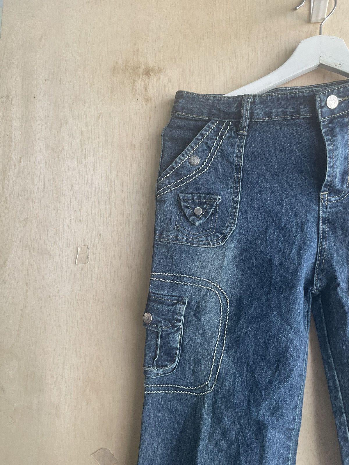 Japanese Brand × Vintage Cargo pocket denim jeans Size 32" / US 10 / IT 46 - 6 Thumbnail