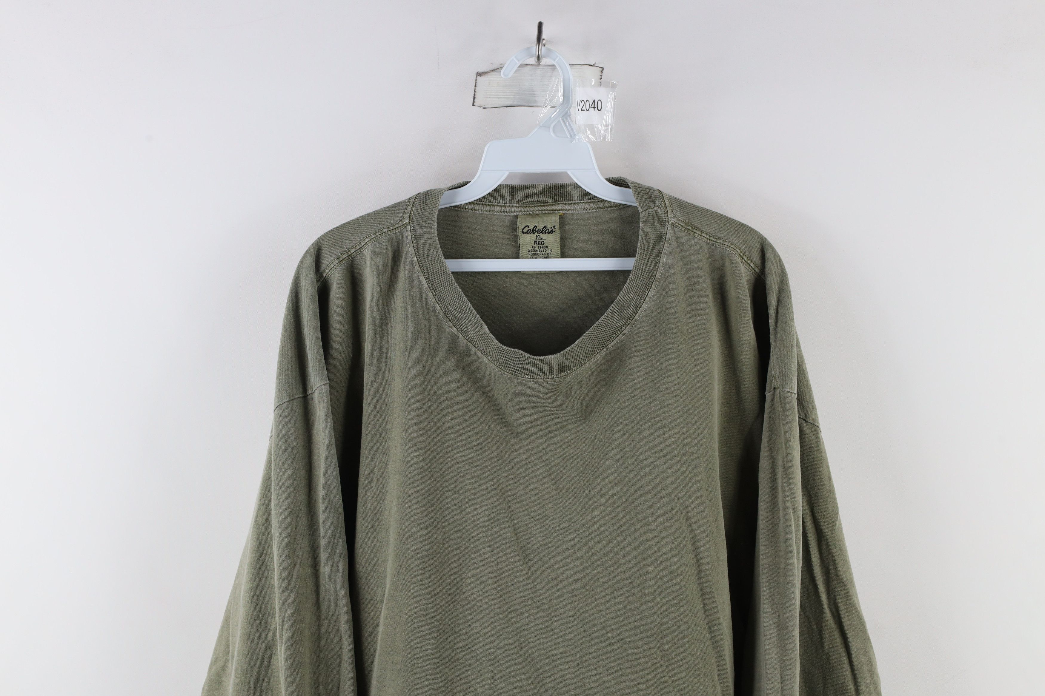 Cabelas × Vintage Vintage 90s Cabelas Stonewash Long Sleeve T-Shirt Green Size US XL / EU 56 / 4 - 2 Thumbnail