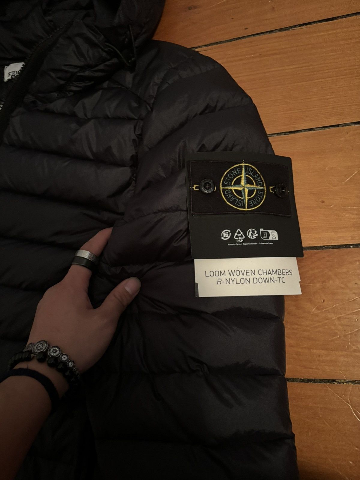 Stone Island Stone Island Black Med Down Loom Woven Jacket Size US M / EU 48-50 / 2 - 8 Thumbnail