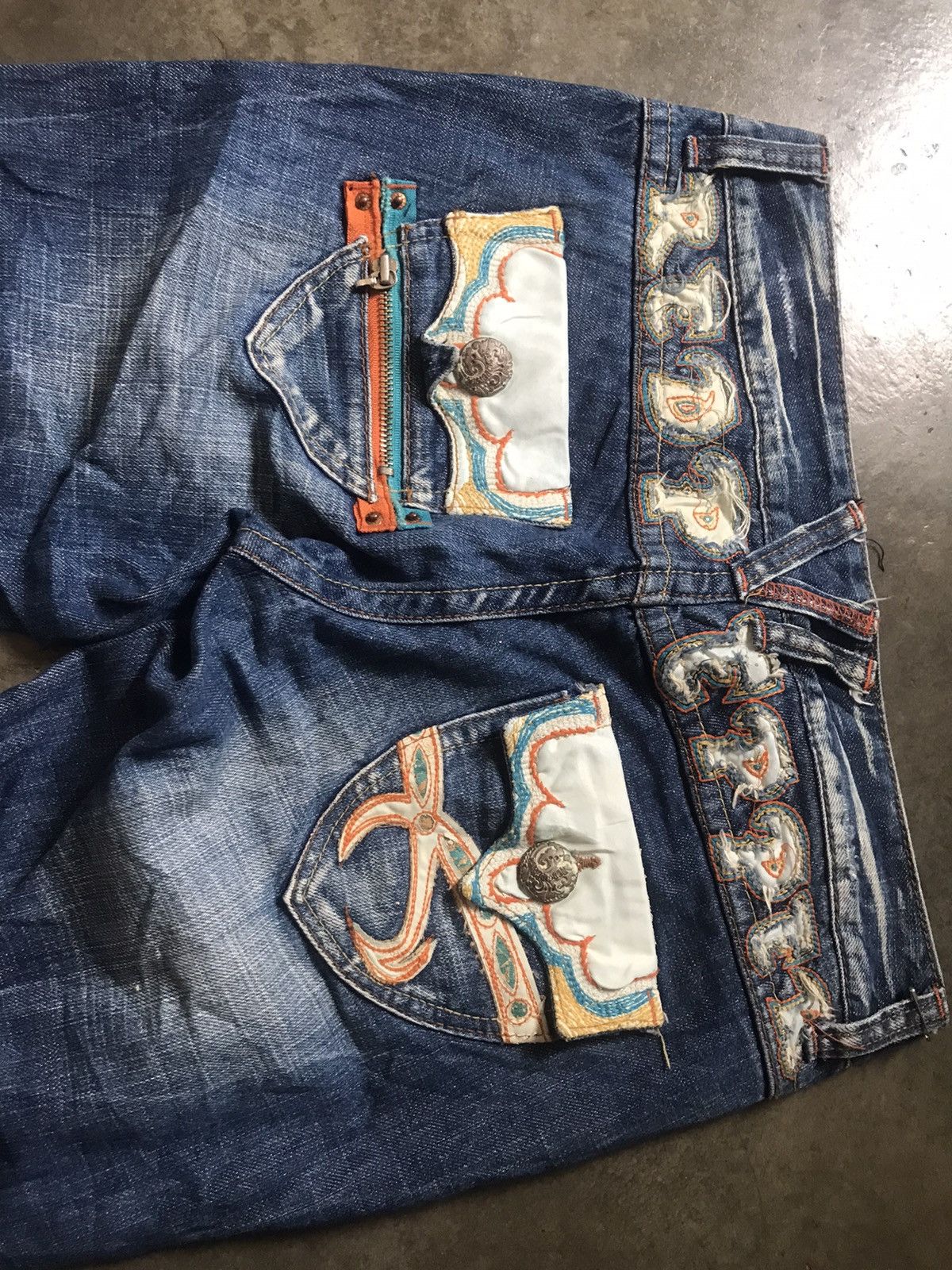 Beauty Beast Red Pepper Japan Co - Mud Washed Emblished Flare Jeans Size US 29 - 10 Thumbnail