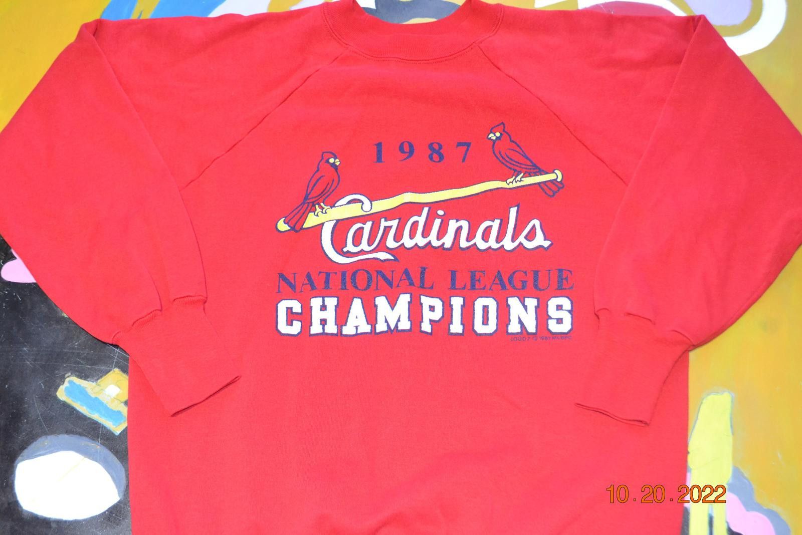 Logo 7 1987 Cardinals National League Champions Red Sweatshirt Size US L / EU 52-54 / 3 - 4 Thumbnail