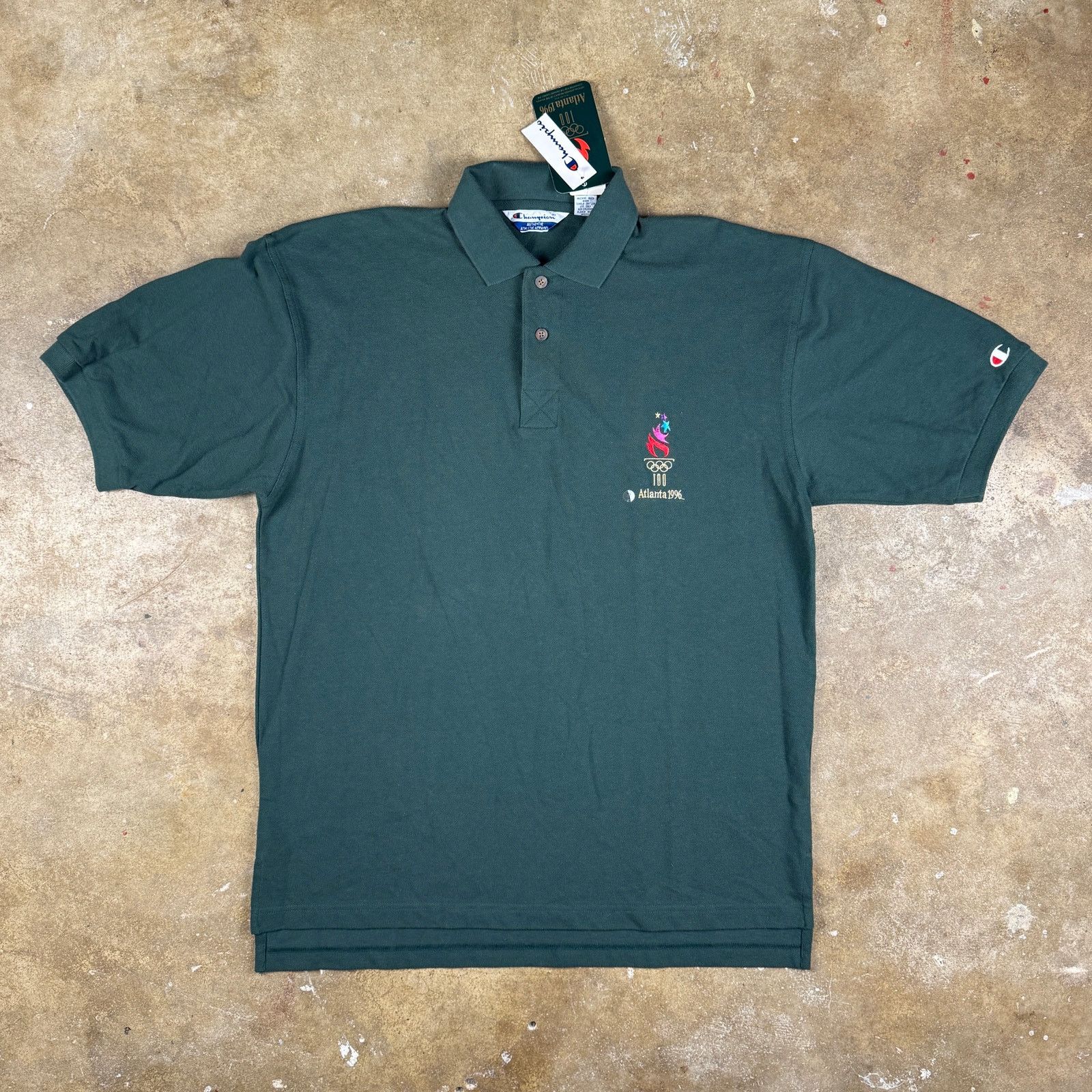 Champion Vtg Champion 1996 ATL Olympics Polo Shirt Men’s L Green NWT Size US L / EU 52-54 / 3 - 1 Thumbnail