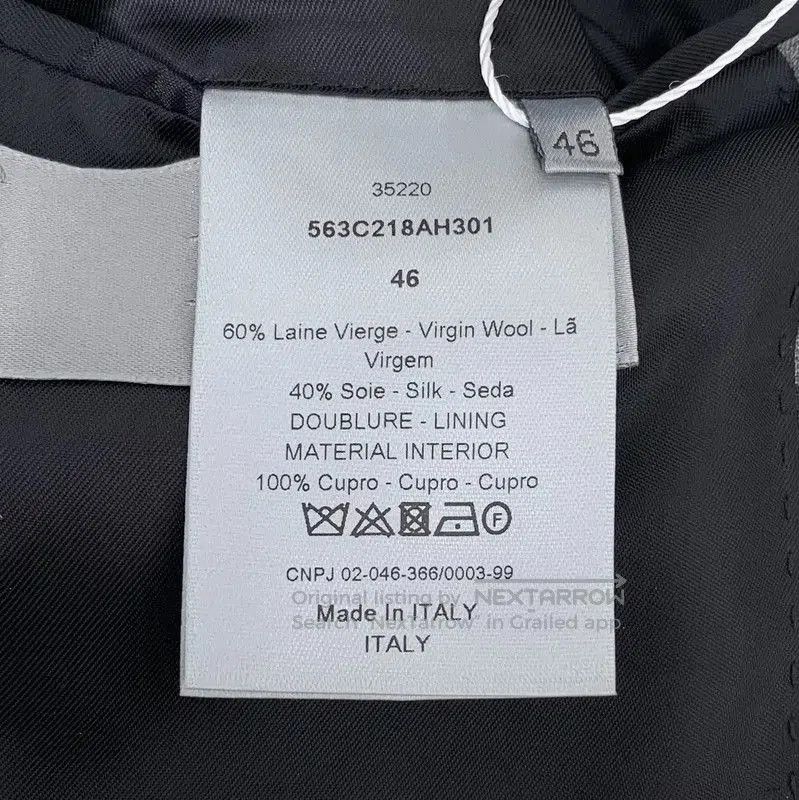 Dior Dior Gray Wool Men's Jacket with Text Print . Size US S / EU 44-46 / 1 - 6 Thumbnail