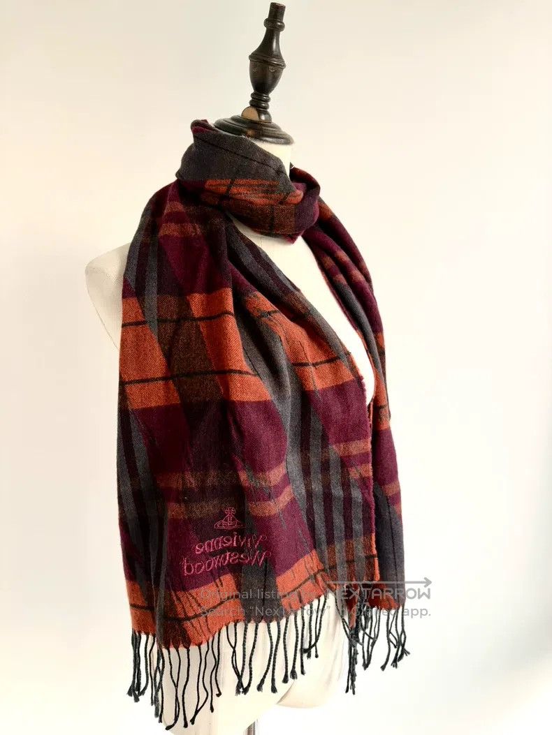 Vivienne Westwood Vivienne Westwood Sunset Colored Red Orange Plaid Saturn L Size ONE SIZE - 3 Thumbnail