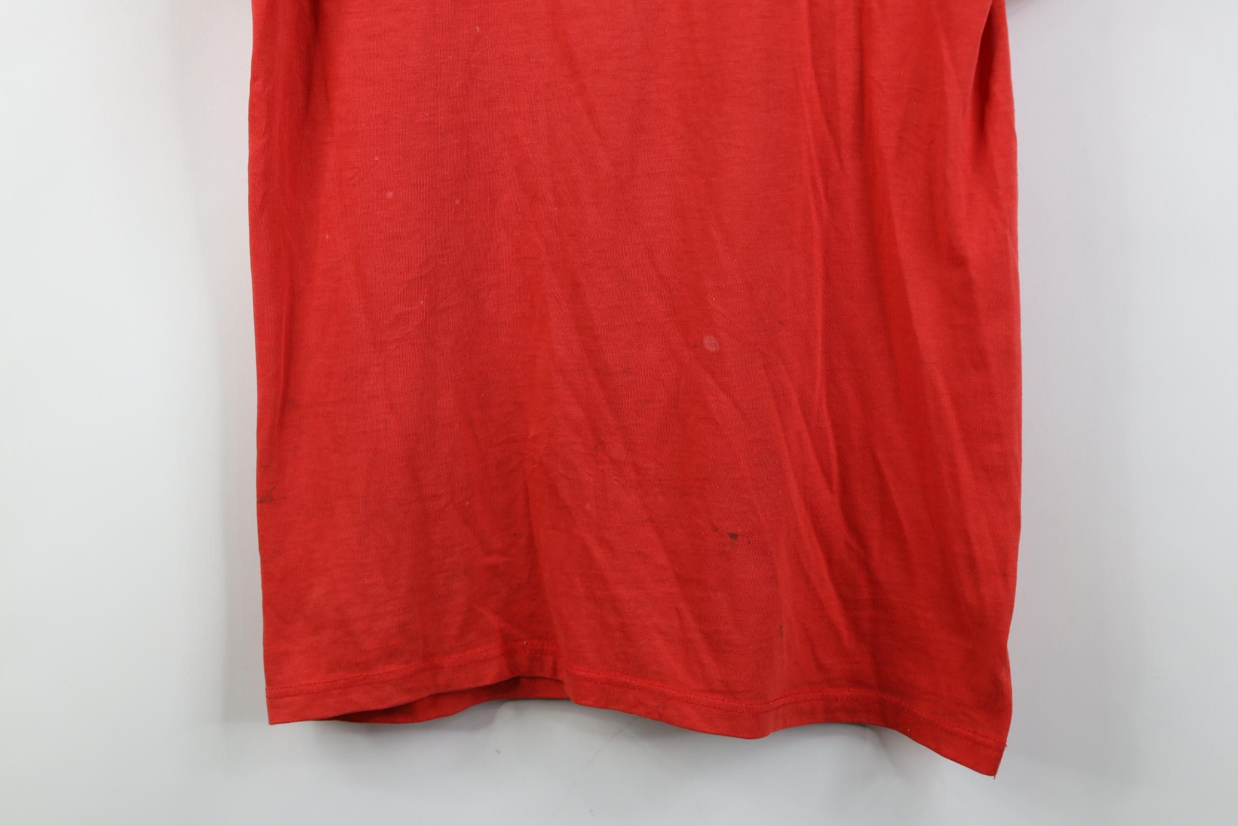 Nike Vintage 70s 80s Nike Thin Spell Out Swoosh T-Shirt Red USA Size US M / EU 48-50 / 2 - 3 Thumbnail