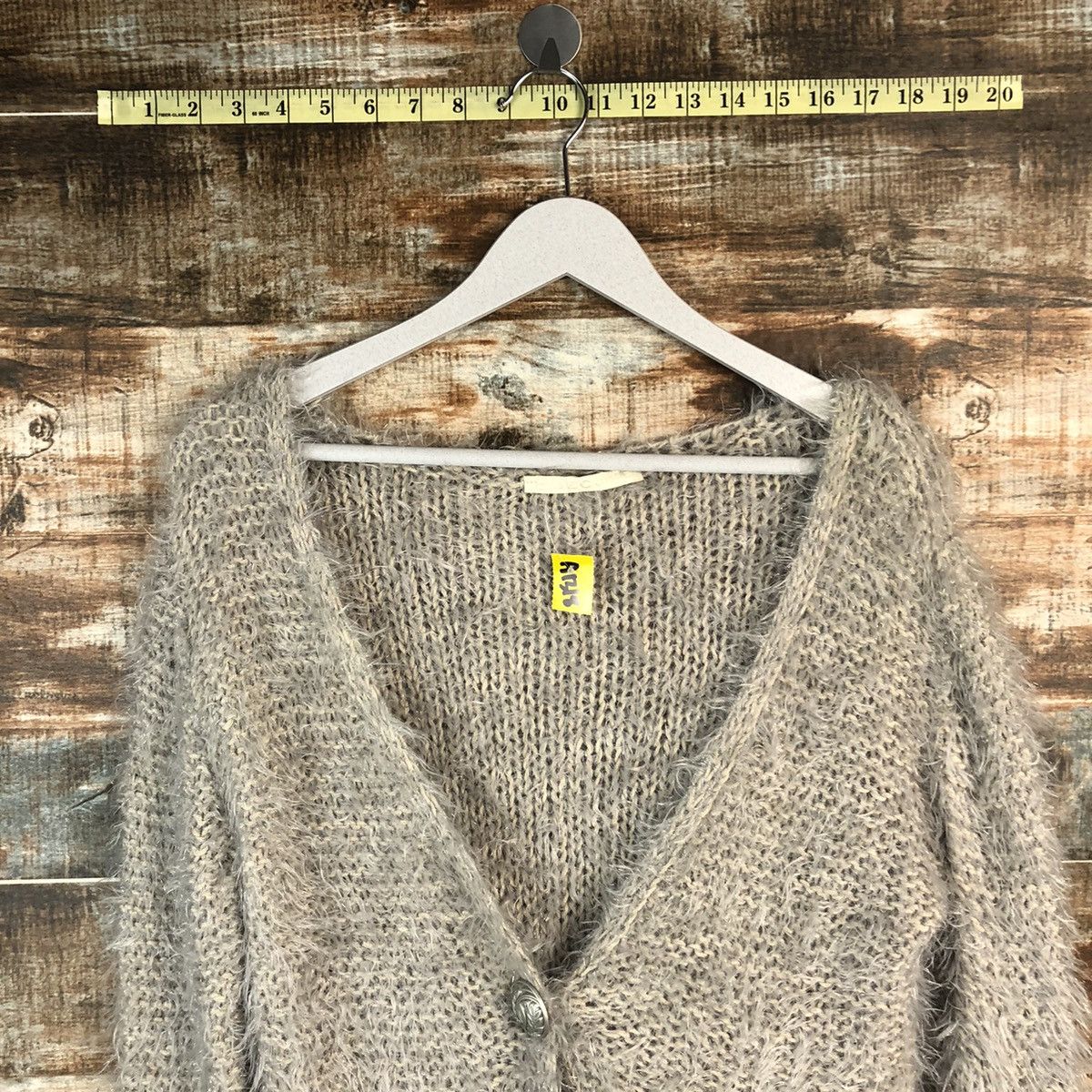 Other Become Grey mohair fur shaggy Cardigan Knitwear #A1318 Size L / US 10 / IT 46 - 4 Thumbnail