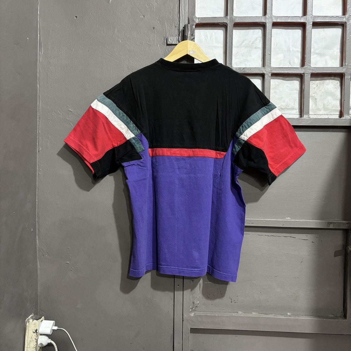 Adidas Adidas Vtg 90s Multicolor Striped Tee Shirt Purple Size US XL / EU 56 / 4 - 8 Thumbnail