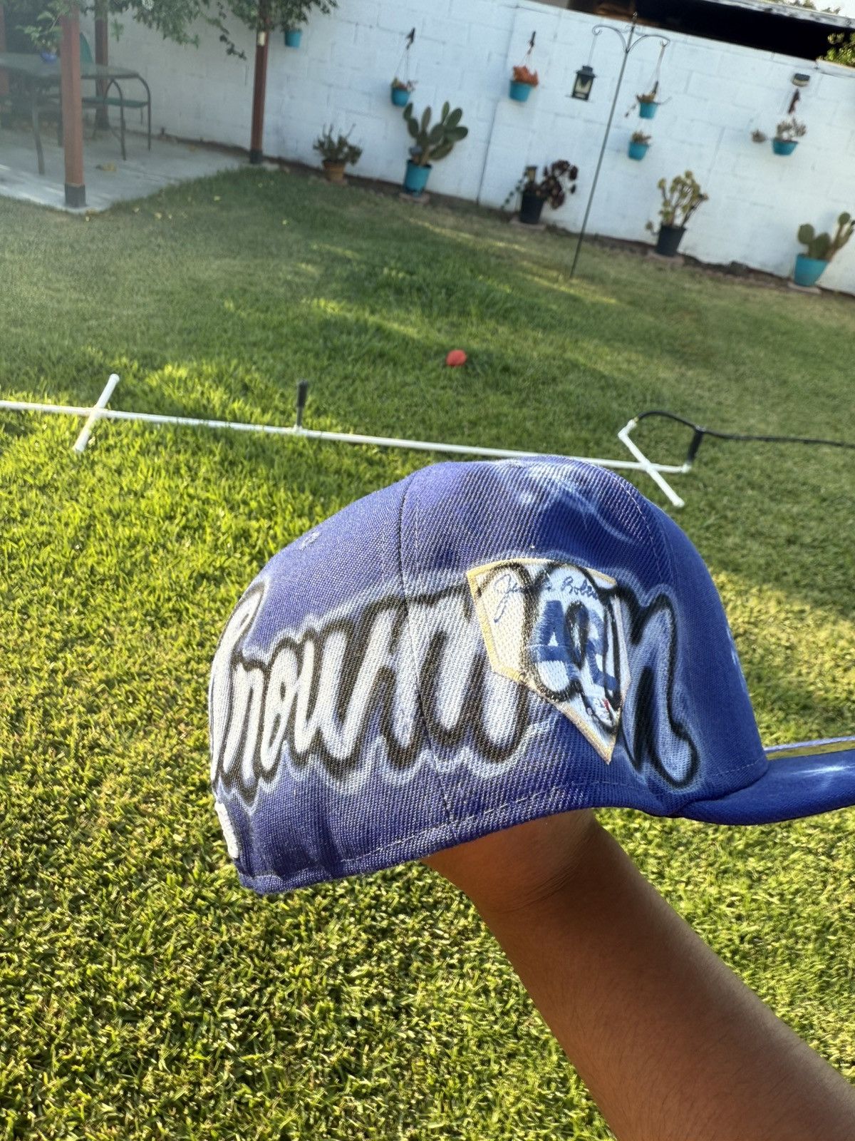 New Era 7 3/8 Airbrushed Fitted Dodger Hat Size ONE SIZE - 5 Thumbnail