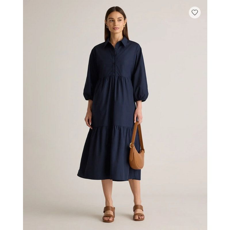Quince Quince Organic Cotton Poplin Midi Tunic Dress Size S NWOT Size S / US 4 / IT 40 - 7 Thumbnail