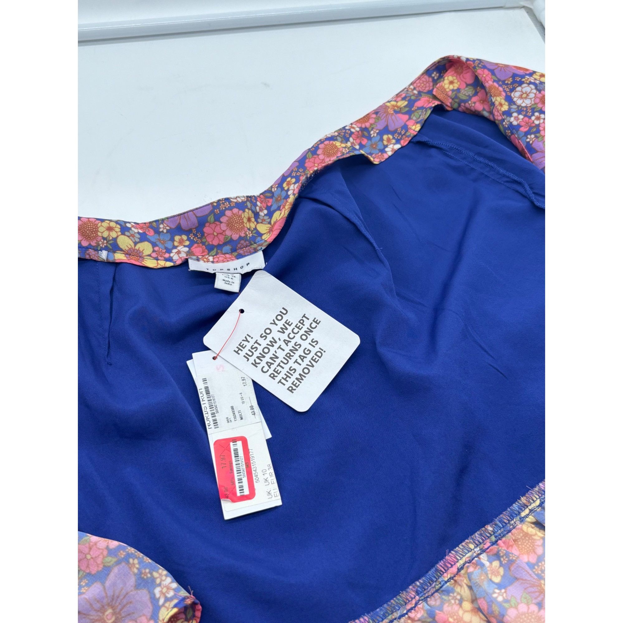 Topshop Topshop Floral Wrap Mini Skirt With Ruffle Hem, Purple/Multi Size 28" / US 6 / IT 42 - 8 Thumbnail