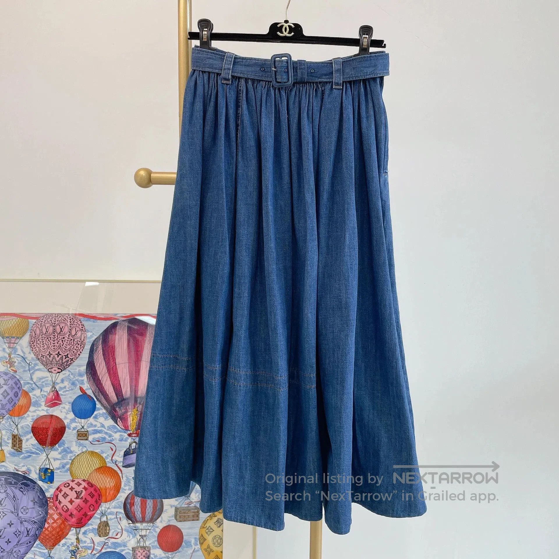 Prada PRADA Blue Denim Midi Skirt. Size US 36 / EU 52 - 1 Thumbnail