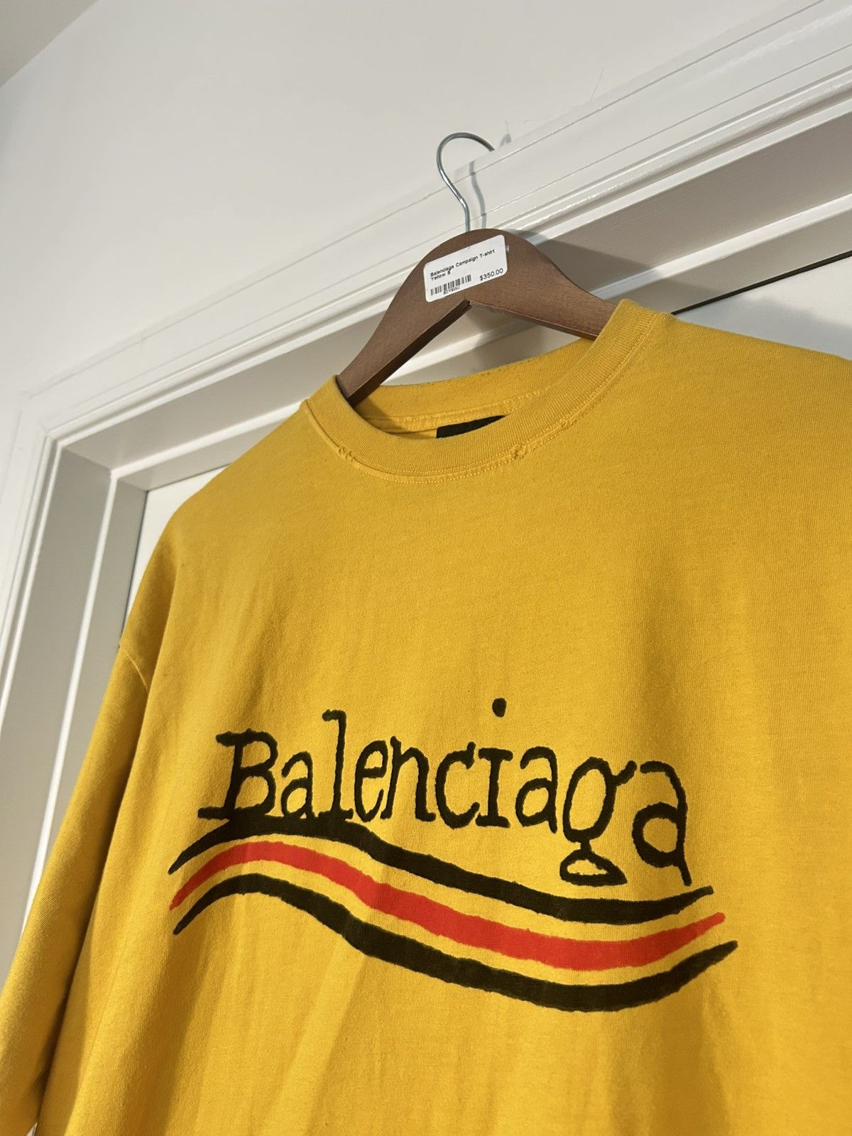Balenciaga Balenciaga hand drawn political campaign shirt yellow Size US S / EU 44-46 / 1 - 2 Thumbnail
