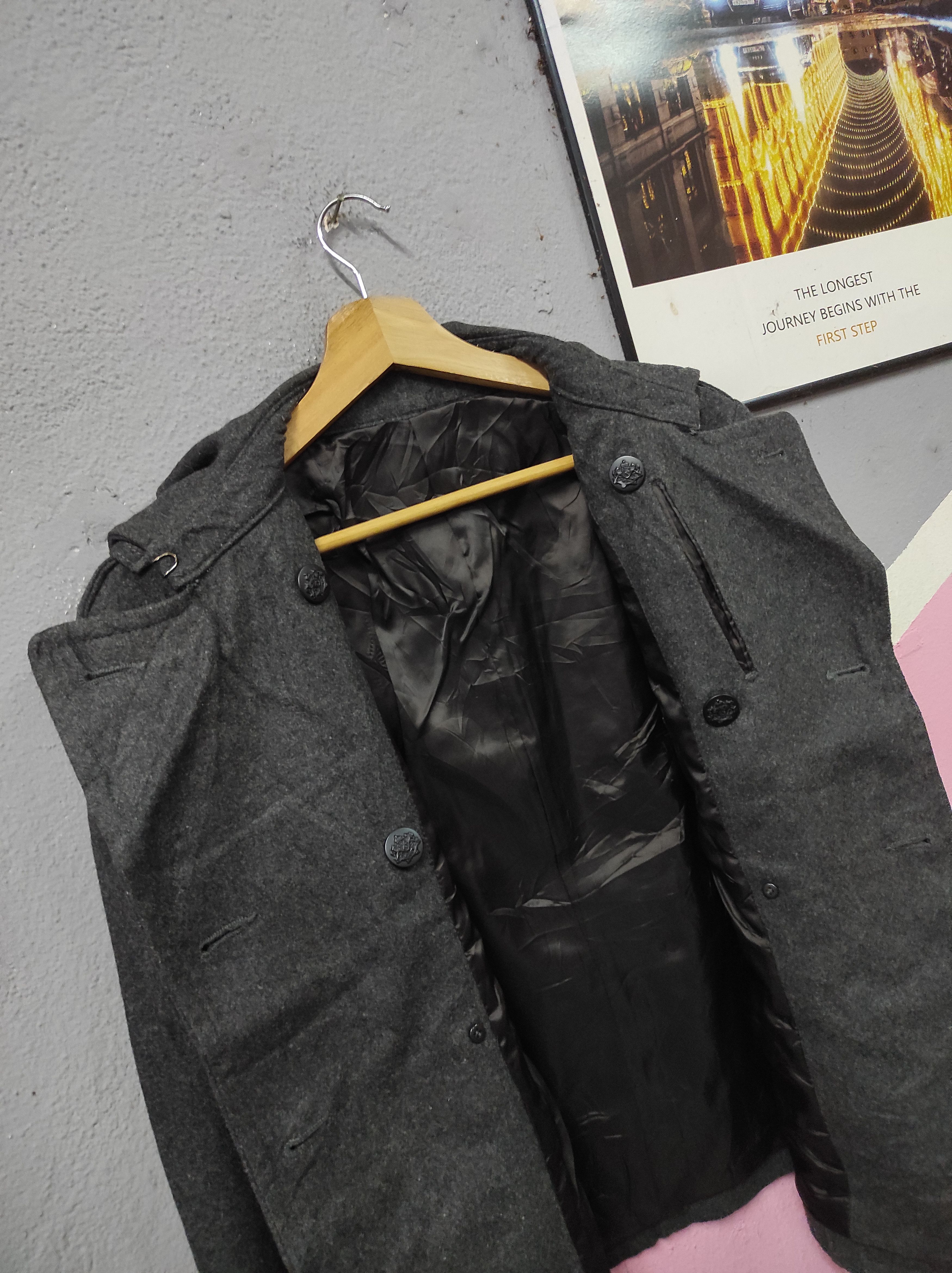 Designer × Japanese Brand PPFM WOOL DOUBLE BREASTED COAT JACKET Size L / US 10 / IT 46 - 3 Thumbnail
