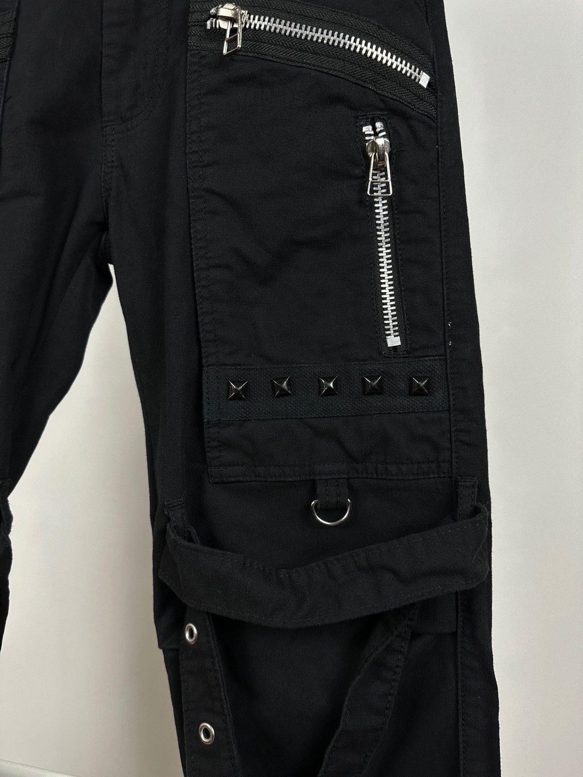 Japanese Brand Vintage Gothicana By EMP Punk Bondage Black Cargo Pants Size US 30 / EU 46 - 13 Thumbnail