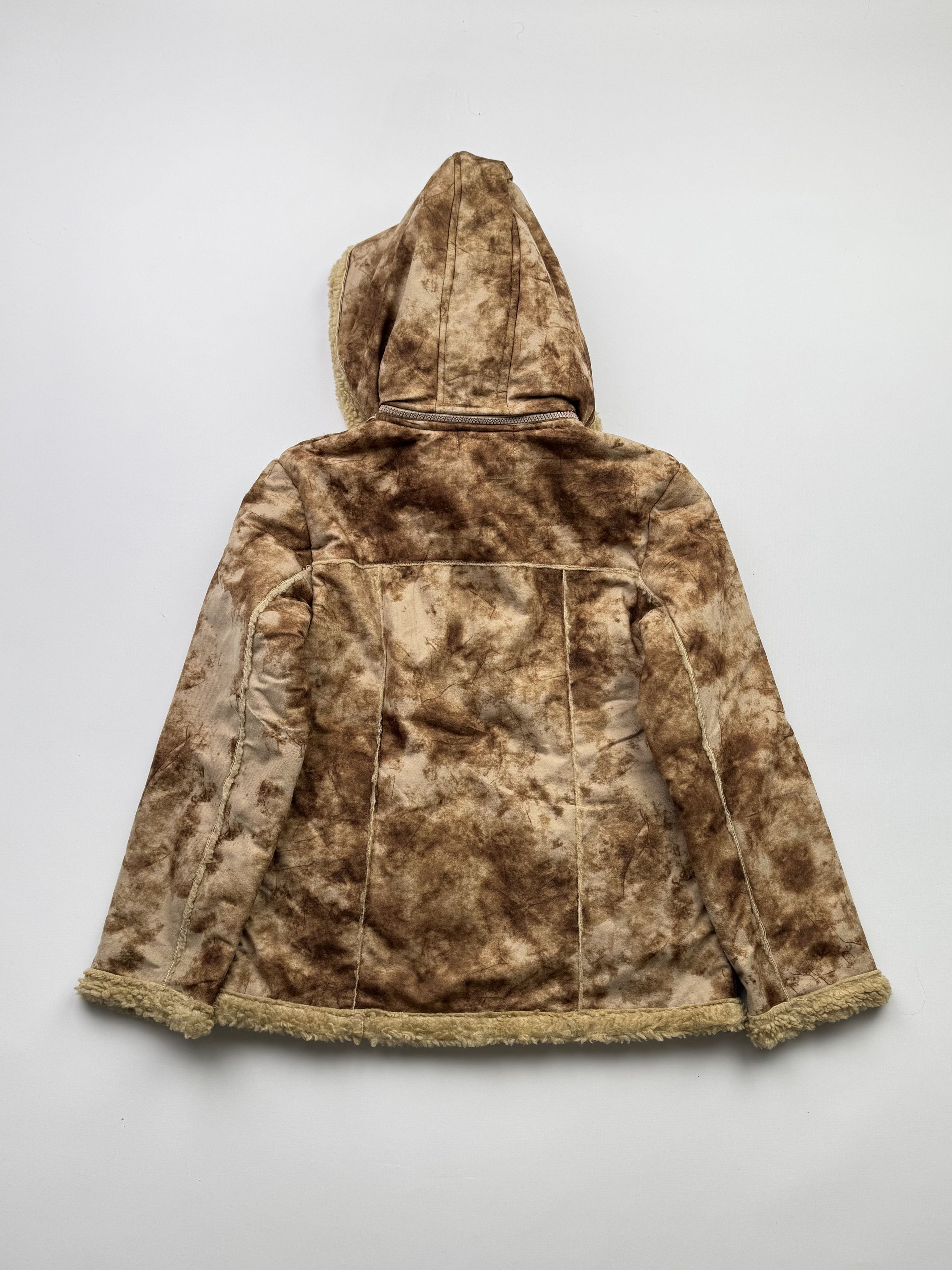 Vintage Vintage Faux Sheepskin Faded Hooded Jacket B527(V56)E2 Size M / US 6-8 / IT 42-44 - 6 Thumbnail