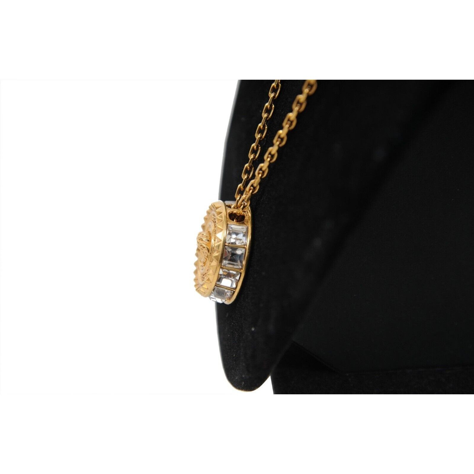 Versace Medusa Head Logo Pendant Necklace Gold Crystals Rope Size ONE SIZE - 11 Thumbnail